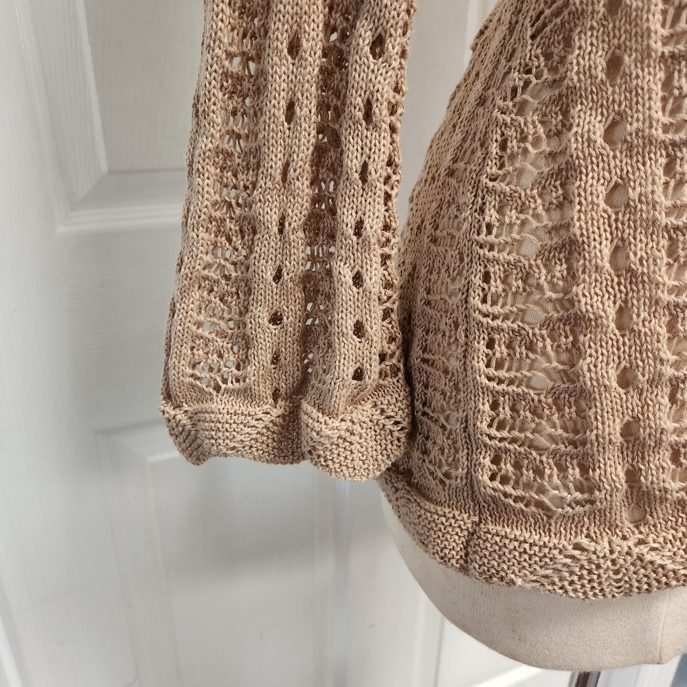 Crochet/Knit Mini Dress/Bathing Suit Cover-Up with Open Back - Picture 5 of 14